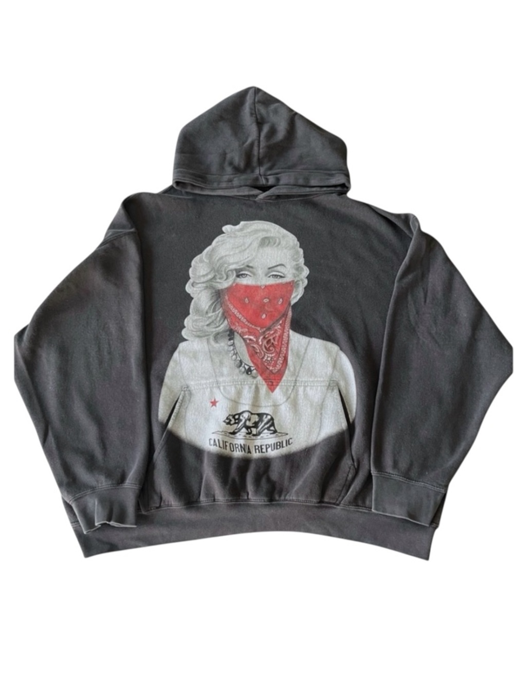 California Republic Relaxed Fit Marilyn Monroe with Red Bandana Hoodie (L/XL)